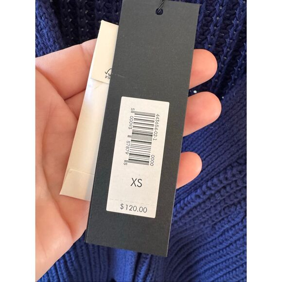 NWT Banana Republic Organic Cotton Blue Knit Cardigan Size XS - Picture 3 of 7